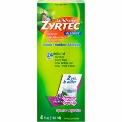 Hot Sale ⭐ Children's Zyrtec Allergy Dye-Free Sugar Free Syrup 4oz Grape ⭐