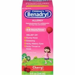 Brand new 🧨 Benadryl Children's Allergy & Sinus Cherry Flavor Liquid 8 Oz. 🎉
