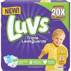 Hot Sale 😉 Luvs Diapers Jumbo Pk., Size 5 (27 + Lb.) 25 Ct. 🧨