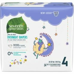 Discount 🔥 Seventh Generation Free & Clear Stage 4, 22-32 Lbs Overnight Baby Diapers 24 Count 🥰