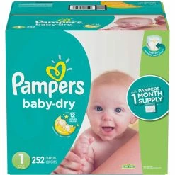 Best Pirce 💯 Pampers Baby Dry Diapers Size 1 (8-14 Lb.) 252 Ct. 🔥
