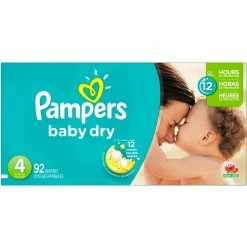 Coupon 💯 Pampers Baby Dry Super Pack Diapers Size 4 (22-37 Lb.) 92 Ct. ✨