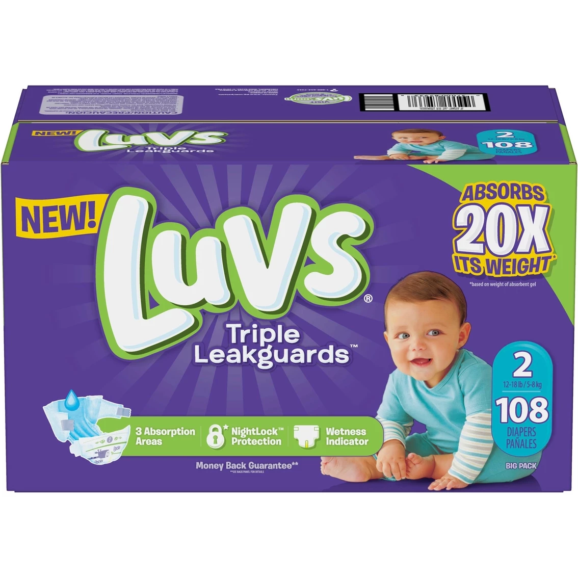 Promo π Luvs Diapers Big Box, Size 2 (12-18 Lb.) 108 Ct. β 1 Promo π Luvs Diapers Big Box, Size 2 (12-18 Lb.) 108 Ct. β