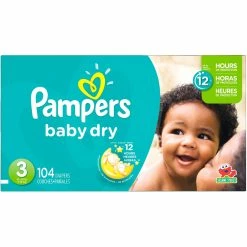 Best Pirce 😀 Pampers Baby Dry Super Pack Diapers Size 3 (16-28 Lb.) 🌟