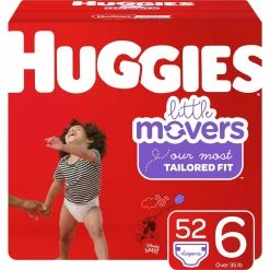Flash Sale 👍 Huggies Little Movers Diapers Size 6 (35+ Lb.) 52 Ct. 😍