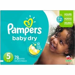 New ⌛ Pampers Baby Dry Super Pack Diapers Size 5 (27+ Lb.) 78 Count 🥰