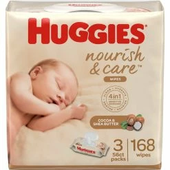 Best Pirce 🧨 Huggies Nourish And Care Scented Baby Wipes 168 Ct. 🔔