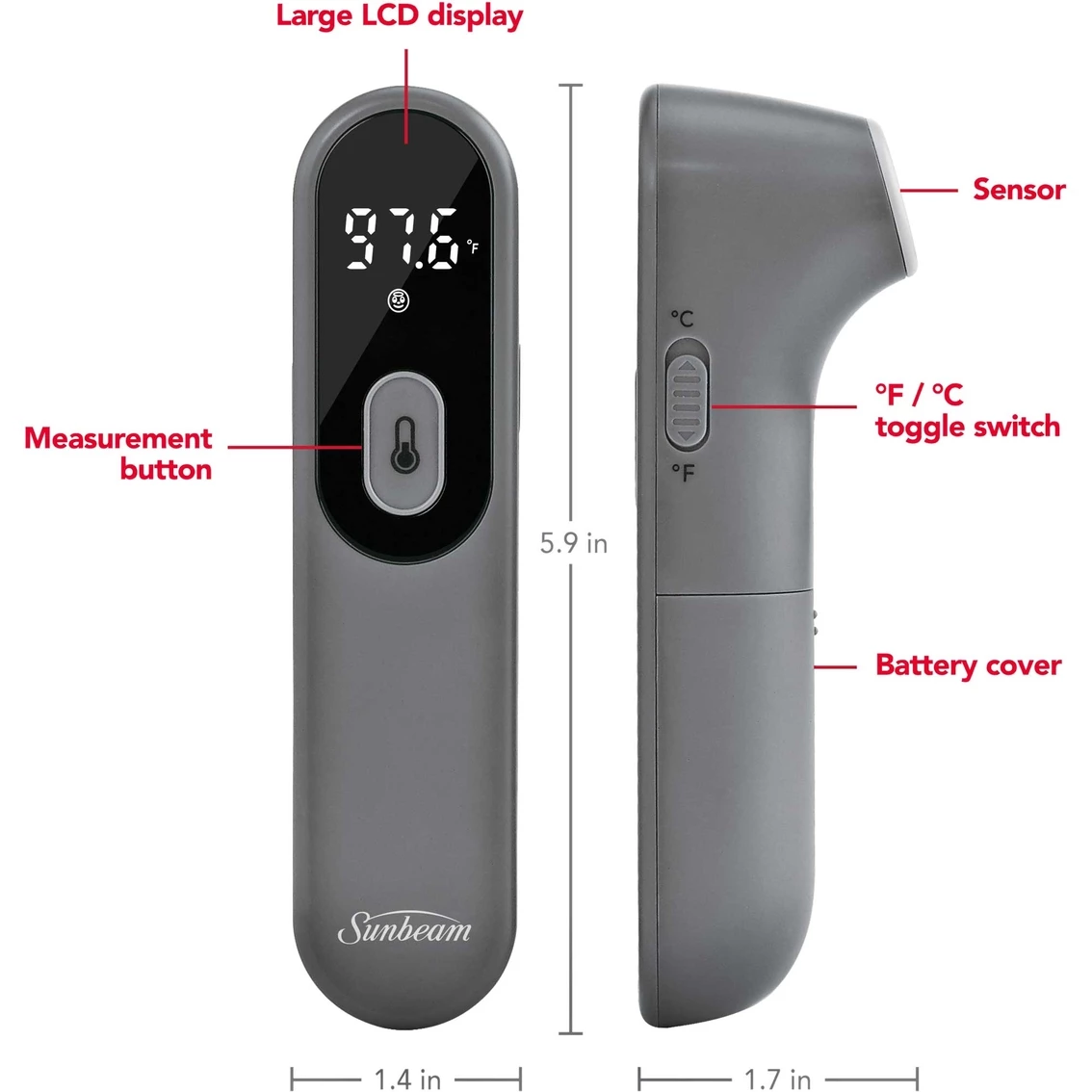 Deals π Sunbeam Infrared No Touch Forehead Thermometer With Batteries π 3 Deals π Sunbeam Infrared No Touch Forehead Thermometer With Batteries π - Image 3
